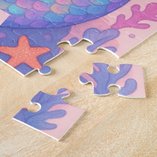 Custom Mermaid Puzzle with Name & Ocean Shells (Seite)