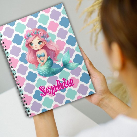 Custom Mermaid rosa Muster Notizblock