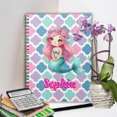 Custom Mermaid rosa Muster Notizblock