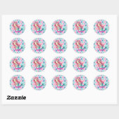 Custom Mermaid rosa Muster Runder Aufkleber (Blatt)