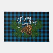 Custom Merry Alles Blue Black Karos Kabine Fußmatte (Vorderseite)