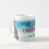 Custom Merry Christmas Boxer Dog Lover Niedlich Kaffeetasse (Vorderseite Links)