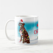 Custom Merry Christmas Boxer Dog Lover Niedlich Kaffeetasse (Links)