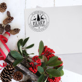 Custom Merry Christmas Deer Rücksendeadresse Gummistempel