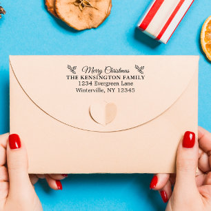 Custom Merry Christmas Family Address Briefmarke Permastempel
