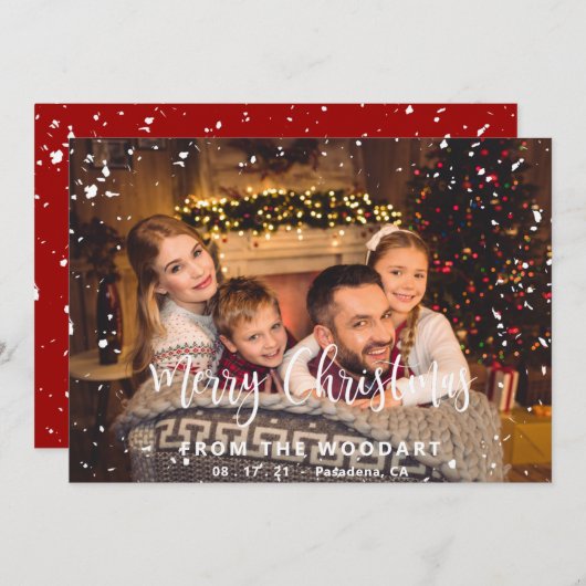 Custom Merry Christmas Foto Card (Vorne/Hinten)