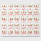 Custom Merry Christmas Gingerbread House Holiday Geschenkpapier (Flach)