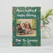CUSTOM MERRY CHRISTMAS GREETING CARD EINLADUNG (Stehend Vorderseite)