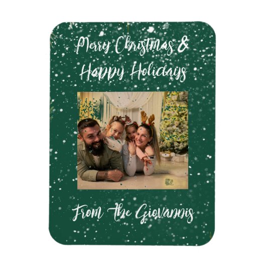CUSTOM MERRY CHRISTMAS GREETING CARD MAGNET (Vertikal)