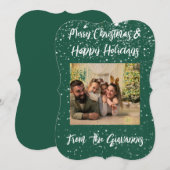 CUSTOM MERRY CHRISTMAS GREETING CARD SAVE THE DATE (Vorne/Hinten)