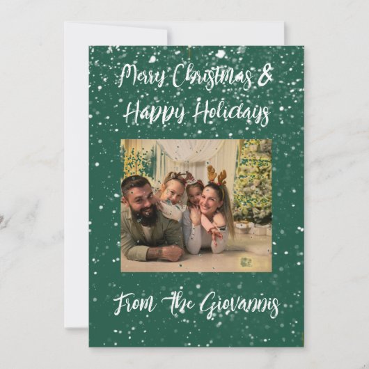 CUSTOM MERRY CHRISTMAS GREETING CARD SAVE THE DATE (Vorderseite)