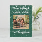 CUSTOM MERRY CHRISTMAS GREETING CARD SAVE THE DATE (Stehend Vorderseite)