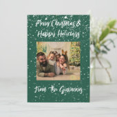CUSTOM MERRY CHRISTMAS GREETING CARD SAVE THE DATE (Stehend Vorderseite)