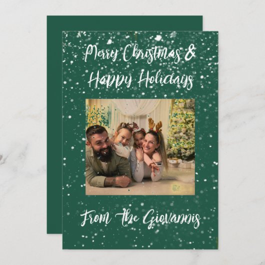 CUSTOM MERRY CHRISTMAS GREETING CARD SAVE THE DATE (Vorne/Hinten)