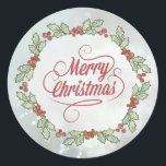 Custom Merry Christmas Holly Wreath Stickers<br><div class="desc">Custom Mercury Weihnachten Holly Wreath Mason Jar Star Stickers,  Glossy</div>