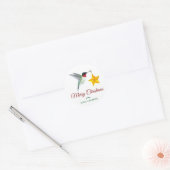 Custom Merry Christmas Hummingbird Runder Aufkleber (Umschlag)
