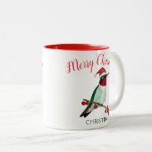 Custom Merry Christmas Hummingbird Zweifarbige Tasse (VorderseiteRechts)