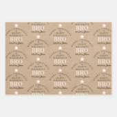 Custom Merry Christmas Kraft Monogram Brother Geschenkpapier Set (Vorderseite 2)