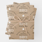 Custom Merry Christmas Kraft Monogram Brother Geschenkpapier Set (Beispiel)