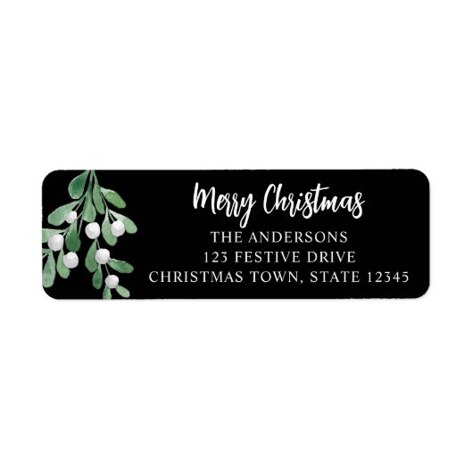 Custom Merry Christmas Mistletoe Rücksendeadresse (Vorne)