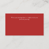 Custom Merry Christmas Photo Card Visitenkarte (Rückseite)