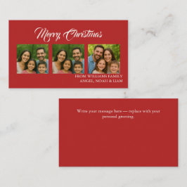 Custom Merry Christmas Photo Card Visitenkarte
