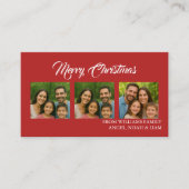 Custom Merry Christmas Photo Card Visitenkarte (Vorderseite)