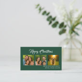Custom Merry Christmas Photo Card Visitenkarte (Stehend Vorderseite)