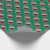 Custom Merry Christmas Pine Tree Green Geschenk Geschenkpapier (Ecke)