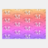 Custom Merry Christmas Rainbow Glitzer Monogram Geschenkpapier Set (Vorderseite)