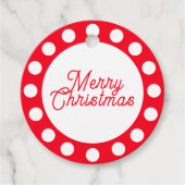 Custom Merry Christmas Red and White Dots Geschenkanhänger (Vorderseite)