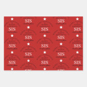 Custom Merry Christmas Red Monogram Sister Geschenkpapier Set (Vorderseite)