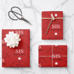Custom Merry Christmas Red Monogram Sister Geschenkpapier Set<br><div class="desc">Ein personalisiertes "Frohe Weihnachten" Monogramm-Design mit einem Weihnachtsrot - perfekt für eine Schwester. Ein ideales festliches,  individuelles Design für die Ferienzeit. Passen Sie das Monogramm an und machen Sie es zu Ihrem eigenen!</div>