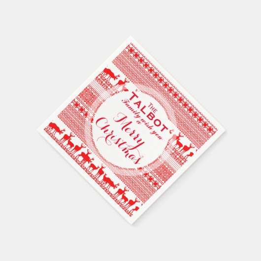 Custom MERRY CHRISTMAS SAASON'S GREETING Paper N Serviette (Ecke)