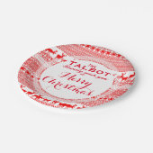 Custom MERRY CHRISTMAS SAASON'S GREETING Paper Pla Pappteller (Schrägansicht)