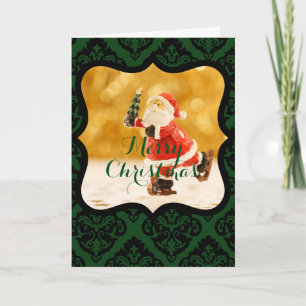 Custom MERRY CHRISTMAS SANTA SKATEN MIT WISHEN Feiertagskarte