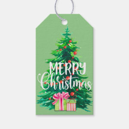 Custom Merry Christmas Tree Personalisiert Geschenkanhänger