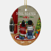 Custom Merry christmast Soul Sister Keramik Ornament (Rechts)