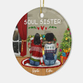 Custom Merry christmast Soul Sister Keramik Ornament (Links)