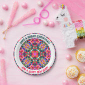 Custom Merry Colorful Modern Christmas Party Pappteller (Party)