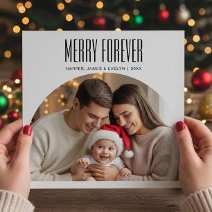 Custom Merry Forever Family Foto Ornament Feiertagskarte