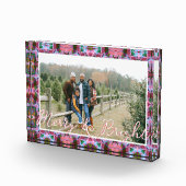 Custom Merry Pink Bright Green Christmas Keepake Fotoblock (Rechts)