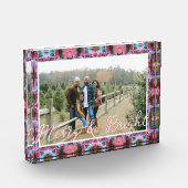 Custom Merry Pink Bright Green Christmas Keepake Fotoblock (Links)