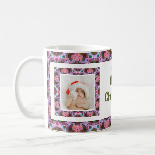 Custom Merry Pink Herbst Weihnachts Foto Tee Kaffeetasse (Links)