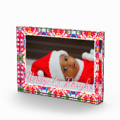 Custom Merry Red Bright Green Christmas Keepake Fotoblock (Rechts)