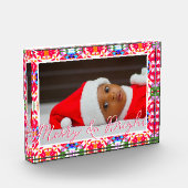 Custom Merry Red Bright Green Christmas Keepake Fotoblock (Links)