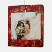 Custom Merry & Verheiratet Red Glitzer First Chris Keramikornament (Links)