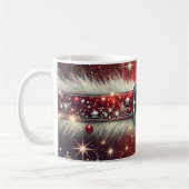 Custom Merry Weihnachten Weihnachten Coat Belt Whi Kaffeetasse (Links)