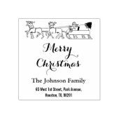 Custom Merry Weihnachtsfamilie Name Rücksendeadres Gummistempel (Prägung)