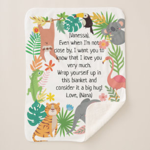 Custom Message Baby Name Safari Animals Borders Sherpadecke